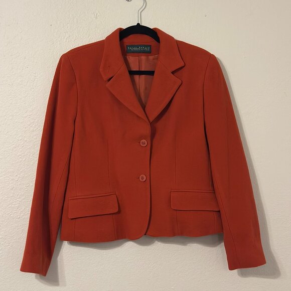 Harve Benard Jackets & Blazers - Vintage Harvé Benard Rust Orange Wool Blazer – Cropped Tailored Jacket